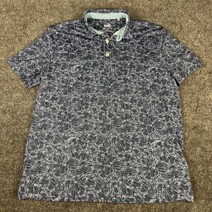 Puma Golf Shirt Boys L/TG 13-14 Navy Blue All Over Golf Bag Print Polo Casual